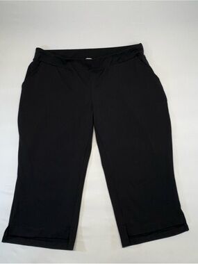 Zac & Rachel Black Pull-On Crop Pants - Plus Size 2XL - Millennium Stretch